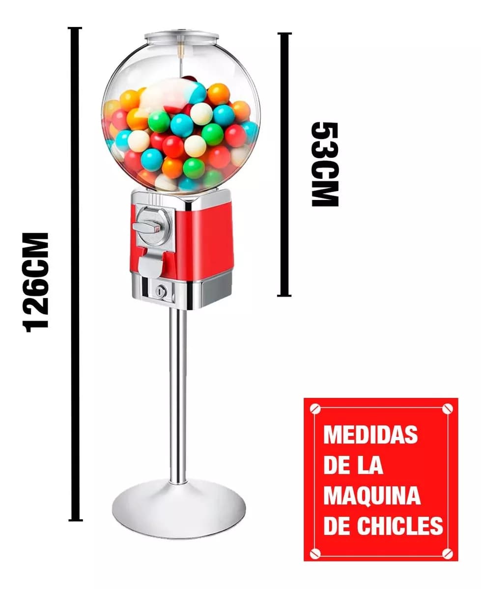Clásica Máquina De Chicles Vintage Con Pedestal - Dispensador De Dulces - Imagen 3