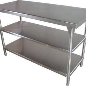 MESA DE TRABAJO DE ACERO INOXIDABLE 3 NIVELES