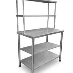 MESA DE TRABAJO DE ACERO INOXIDABLE DE 5 NIVELES
